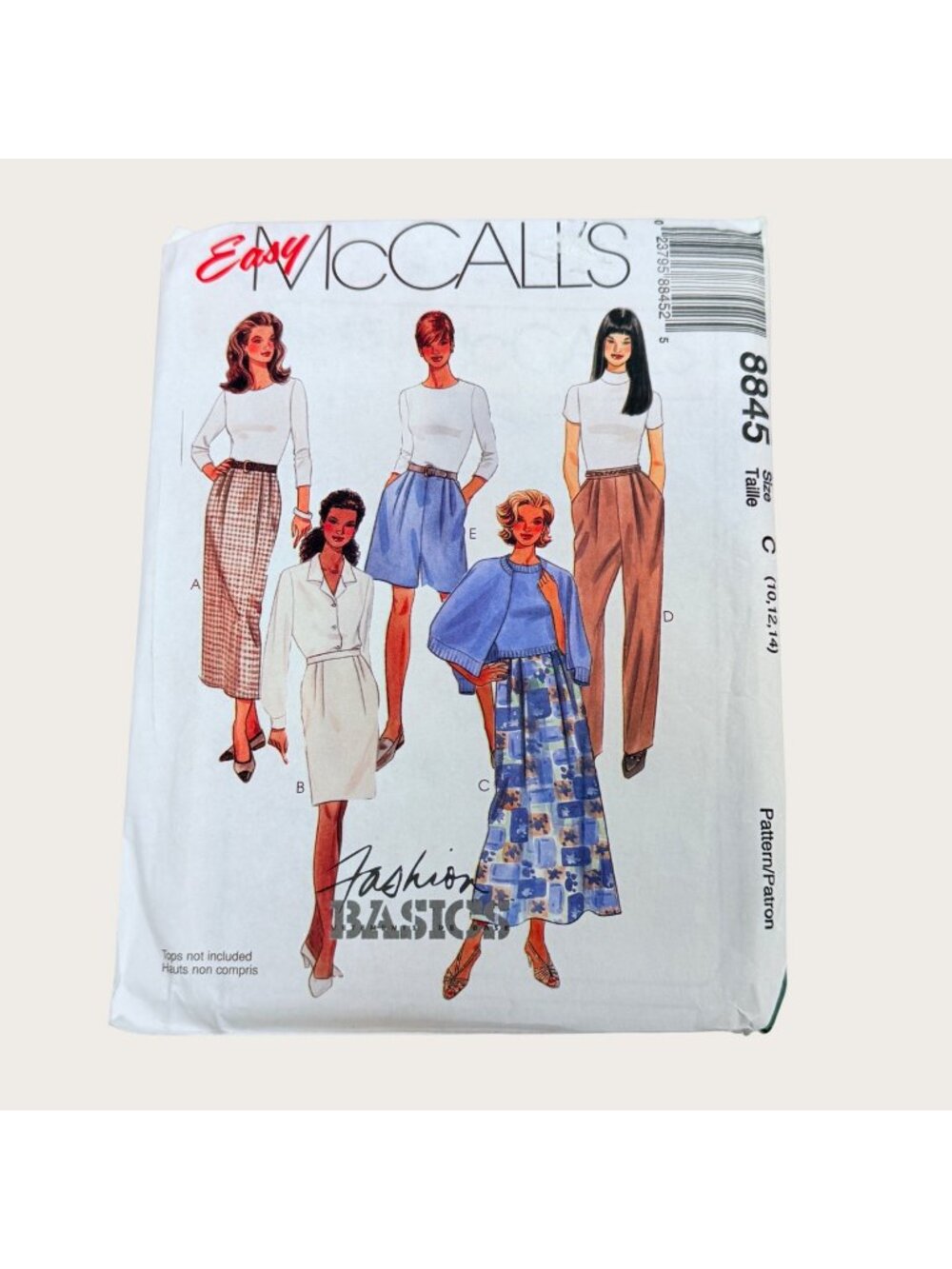 Vintage 1990s McCalls Sewing Pattern 8845 Misses Skirt Pants Shorts Size 10-14